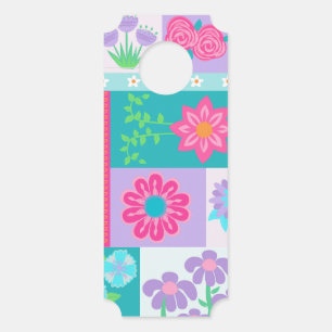 Colgador Para Puertas Diseño de flores vibrantes en flor