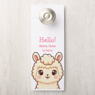 Colgador Para Puertas Diseño de ilustración de llama linda