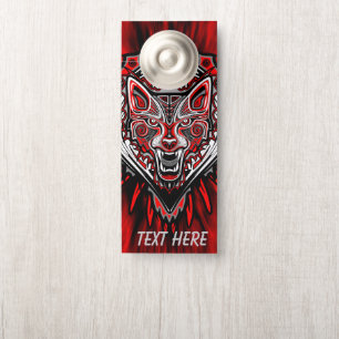 Colgador Para Puertas Diseño Totémico Tribal Haida de Lobo