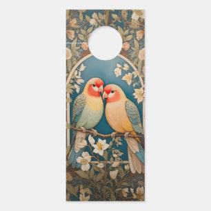 Colgador Para Puertas Dos elegantes Lovebirds Vintage Floral