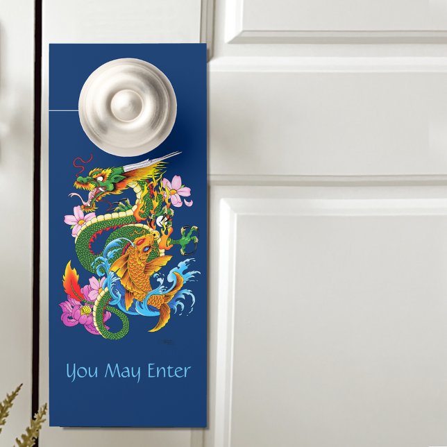 Colgador Para Puertas Dragón chino verde Koi (Subido por el creador)
