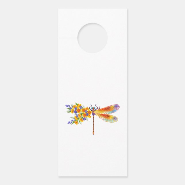 Colgador Para Puertas Dragón de flores amarillas (Anverso)