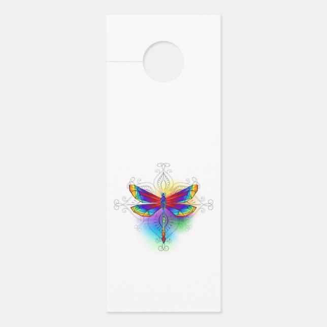 Colgador Para Puertas Dragón poligonal arcoiris (Anverso)