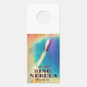 Colgador Para Puertas El afiche de viaje espacial del Ring Nebula (Messi