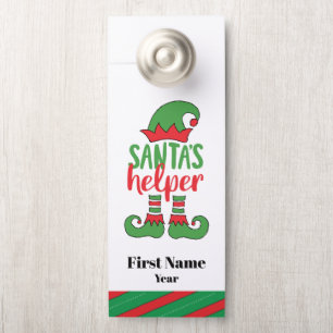 Colgador Para Puertas El ayudante de Santa Cute Personalizado Elf dibuja