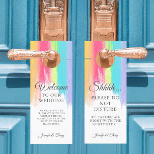 Colgador Para Puertas El Boda Arcoiris No Perturba El Hotel & Bienvenida