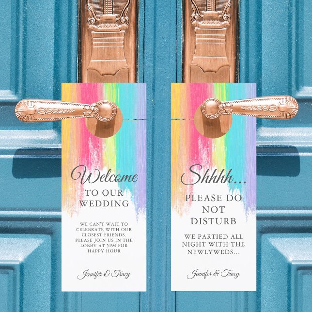 Colgador Para Puertas El Boda Arcoiris No Perturba El Hotel & Bienvenida (Subido por el creador)