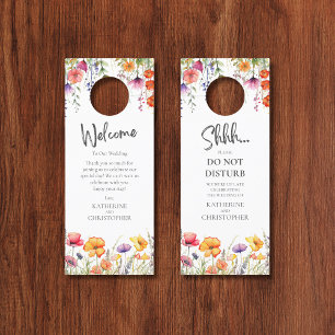 Colgador Para Puertas El Boda de Flores Silvestres Coloridas Shhh No Per