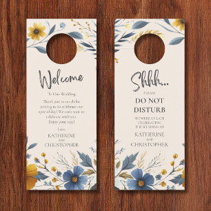 Colgador Para Puertas El Boda de Flores Silvestres Shhh No Perturba Beig