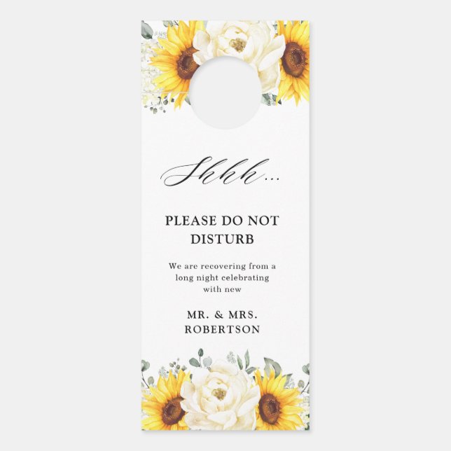 Colgador Para Puertas El Boda del Sunflower Ivory Peony no altera (Anverso)