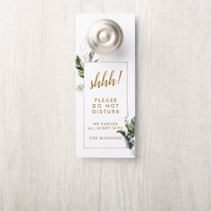 Colgador Para Puertas El Boda Tropical Gold No Perturba   Bienvenida