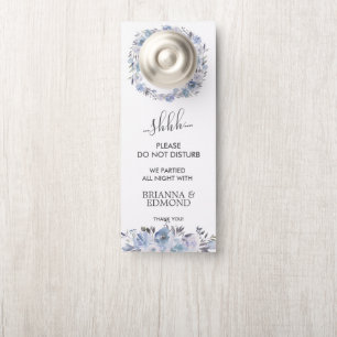 Colgador Para Puertas El invitado del Boda Floral Azul Dream No Perturba