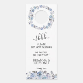 Colgador Para Puertas El invitado del Boda Floral Azul Dream No Perturba