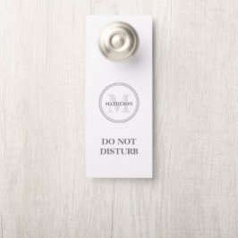 Colgador Para Puertas El Monograma Gray white Hotel Guest no molestará a