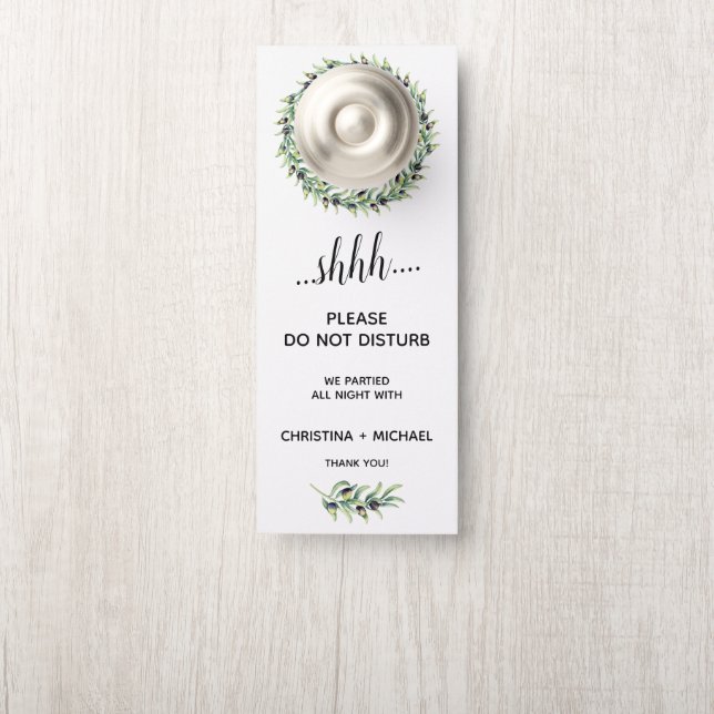Colgador Para Puertas El Olivar | Boda Invitado No Molestar (En pomo)