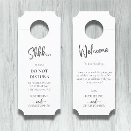 Colgador Para Puertas Elegante blanco negro Shhh No molestar al Boda