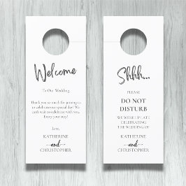 Colgador Para Puertas Elegante blanco negro Shhh No molestar al Boda