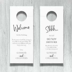 Colgador Para Puertas Elegante blanco negro Shhh No molestar al Boda