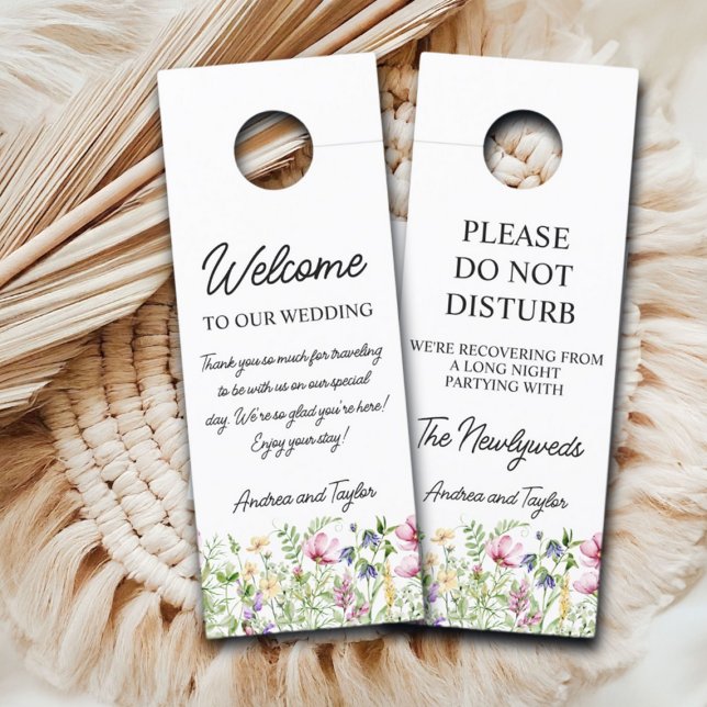 Colgador Para Puertas Elegante caligrafía Boda floral invitado (Subido por el creador)