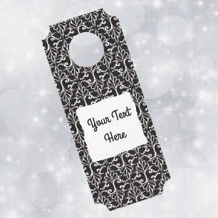 Colgador Para Puertas Elegante diseño de damasco desplazado blanco negro