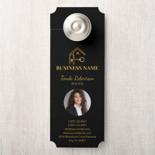 Colgador Para Puertas Elegante Llave de Casa de Oro Realtor Profesional