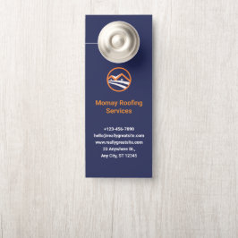 Colgador Para Puertas Elegante negocio de techos azul marino, dorado y b