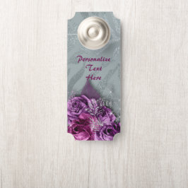 Colgador Para Puertas Elegante y romántico salón de Bouquet Purple Rose
