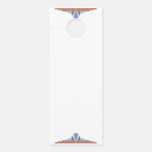 Colgador Para Puertas Elementos Art Decó en oro y azul rosa