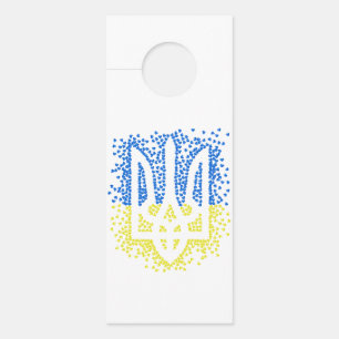 Colgador Para Puertas Emblema ucraniano trident tryzub esparce corazones