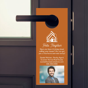 Colgador Para Puertas Empresa de bienes raíces Burnt Orange Publicidad