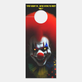 Colgador Para Puertas Espeluznante payaso Phobia Scary Gag Personalizado