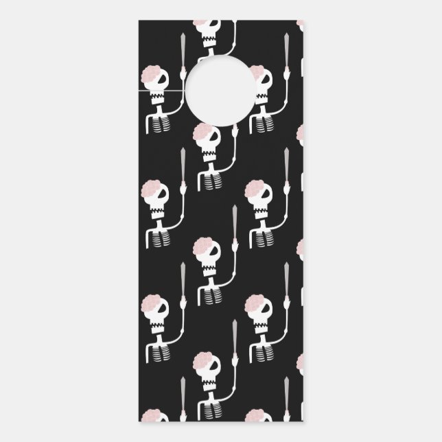 Colgador Para Puertas Esqueleto de Halloween con espada (Anverso)