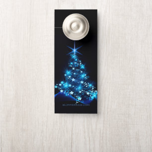 Colgador Para Puertas estilizado árbol de Navidad SlipperyJoe azul brill