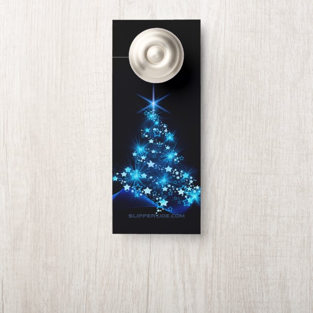 Colgador Para Puertas estilizado árbol de Navidad SlipperyJoe azul brill (En pomo)