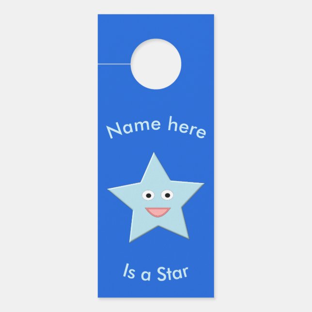 Colgador Para Puertas Estrella de la celebración azul brillante Personal (Anverso)