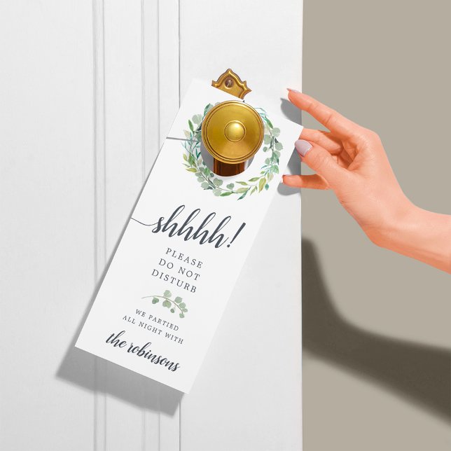 Colgador Para Puertas Eucalyptus Wreath Boda Bienvenida/No Molestar (Subido por el creador)