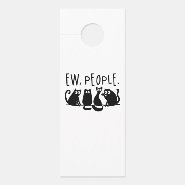 Colgador Para Puertas Ew People Funny Meowy Gatos Negros (Anverso)