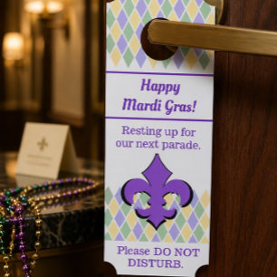 Colgador Para Puertas Feliz Mardi Gras   Personalizado