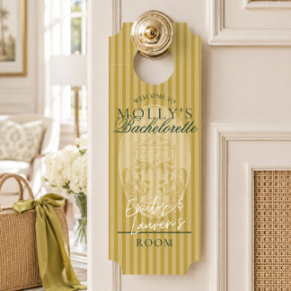Colgador Para Puertas Fin de semana de soltera con raya chartreuse elega