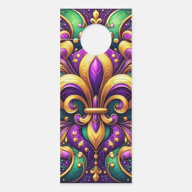 Colgador Para Puertas fleur de lis mardi gras (Anverso)