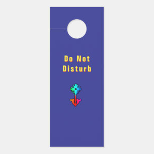 Colgador Para Puertas Flor Logo No Molestar Azul  