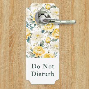 Colgador Para Puertas Floral Amarillo No Molestar Por Favor Tocar