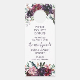 Colgador Para Puertas Flores color de agua rosada morado de malva roja