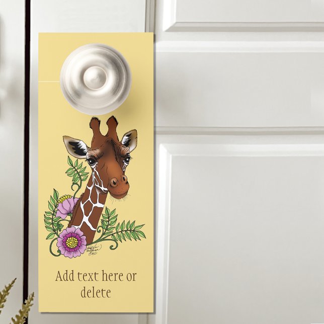 Colgador Para Puertas Flores de retrato amarillo de jirafa (Subido por el creador)
