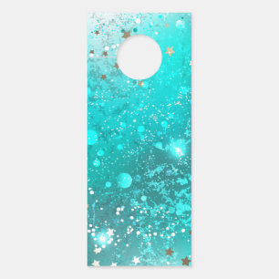 Colgador Para Puertas Fondo de Relieve metalizado turquesa de mimbre