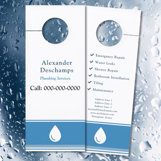 Colgador Para Puertas Fontanería o limpieza de casas - gota de agua (Plumbing or House Cleaning - Water Drop Door Hanger)