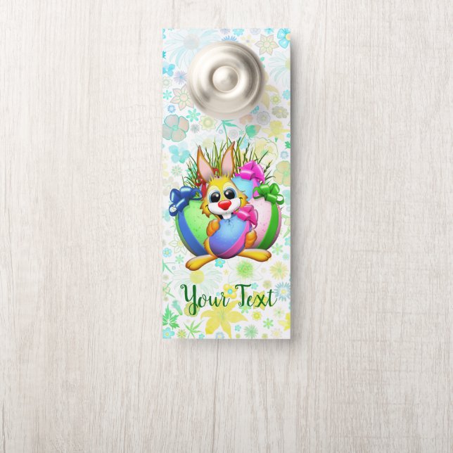 Colgador Para Puertas Funny Bunny biting an Easter Egg (En pomo)