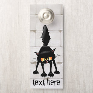 Colgador Para Puertas Funny Fierce Black Cat Personalizado