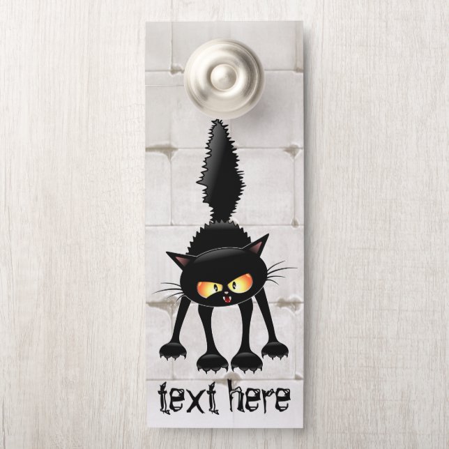 Colgador Para Puertas Funny Fierce Black Cat Personalizado (En pomo)