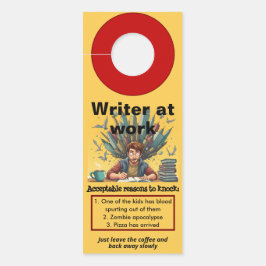 Colgador Para Puertas Funny writer at work Door Hanger